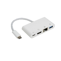 8Ware 4-in-One Dock USB-C to HDMI + USB3.0 + Gigabit LAN Ethernet + 60W PD Charging Port for iPad Pro MacBook Air Samsung Galaxy MS Surface Dell XPS