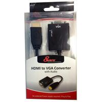 8Ware HDMI to VGA 19-pin to 15-pin Male to Female Converter without Power Adapter plus 3.5mm Stereo Audio Out