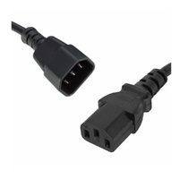 8Ware Power Cable Extension Cord 2m IEC C14 to C13 Male to Female for Monitor to PC or PC/UPS to Device