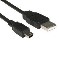 10x 8Ware USB 2.0 Cable 1m A Male to Mini B Black