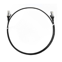 8ware CAT6 Ultra Thin Slim Cable 0.5m / 50cm - Black Color Premium RJ45 Ethernet Network LAN UTP Patch Cord 26AWG for Data CBAT-CAT6THINBK-050M