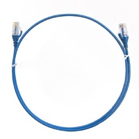 8ware CAT6 Ultra Thin Slim Cable 0.5m / 50cm - Blue Color Premium RJ45 Ethernet Network LAN UTP Patch Cord 26AWG for Data