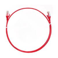 8ware CAT6 Ultra Thin Slim Cable 3m / 300cm - Red Color Premium RJ45 Ethernet Network LAN UTP Patch Cord 26AWG for Data