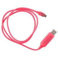 Astrotek 1m LED Light Up Visible Flowing Micro USB Charger Data Cable Pink Charging Cord for Samsung LG Android Mobile Phone