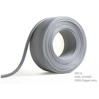 Network Cable Cat6 305m Roll Un-shielded twisted pair UTP 23AWG solid pure copper wire Grey