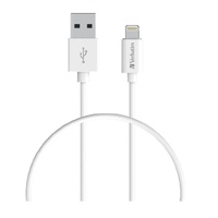 Verbatim Charge & Sync Lightning Cable 1m - White--Lightning to USB A (>66580) (LS)