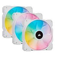 Corsair AF ELITE Series, AF120 RGB ELITE White, 120mm Fluid Dynamic with AirGuide, 3 Pack with Lightng Node Core XT Fan Kit