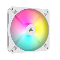 Corsair AR120 White, 120mm iCUE ARGB Fan, ARGB-compatible, PWM,  Low Noise 10dBA, High Airflow 58 CFM Case Cooling. Single Pack