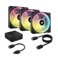CORSAIR QX RGB Series, iCUE LINK QX120 RGB, 120mm Magnetic Dome RGB Fan, Starter Kit
