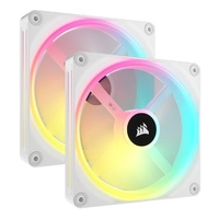 CORSAIR QX RGB Series, iCUE LINK QX140 RGB WHITE, 140mm Magnetic Dome Bearing. PWM RGB Dual Fan, Starter Kit