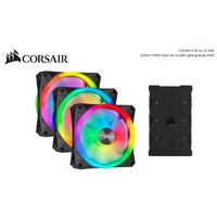 Corsair QL120 RGB White Triple Fan Kit with Lighting Node Core, ICUE, 120mm RGB LED PWM Fan 26dBA, 41.8 CFM, 3 Fan Pack