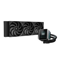 DeepCool MYSTIQUE 360 LCD Liquid Cooler 360mm 5th Gen Pump 3400RPM AIO 2.8' 640x480 TFT LCD Screen Anti-Leak Tech FT12 SE PWM Fans, Grey and Black