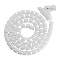 Brateck 25mm/1' Diameter Coiled Tube Cable Sleeve Material Polyethylene(PE) Dimensions 1000x25mm - White (LS)