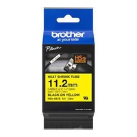 Brother HSE-631E - 11.2MM BLACK ON YELLLOW HEAT SHRINK TUBE CATRIDGE 3:1 (compatible with PT-E300VP/E550WVP/D800W/P750W/P900W/P950NW)