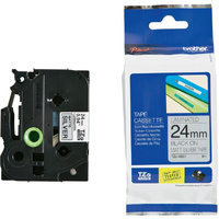 Brother 24mm Black on Silver MATT TZE Tape