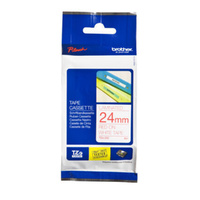 Brother TZE-252 - 24MM RED ON WHITE TZE TAPE