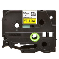Brother TZE-S661 - 36MM BLACK ON YELLOW STRONG ADHESIVE TZE TAPE