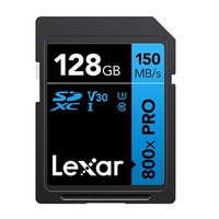 Lexar High-Performance 800x PRO 128GB SDHC™/SDXC™ UHS-I Card BLUE Series  up to 150MB/s1 shoot high-quality images and stunning 1080p Full-HD and 4K U