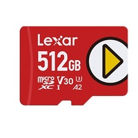 Lexar PLAY microSDXC™ UHS-I card 512GB Class 10, U3, V30, A2, up to 205MB/s read, up to 140MB/s write 512GB – Class 10, U3, V30, A2, up to 205MB/s rea