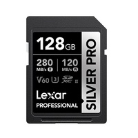 Lexar Professional SILVER PRO 128GB SDXC™ UHS-II Card 128GB—C10,  UHS-II(U3), V60,  Silver Pro, up to 280MB/s read, 120MB/s write