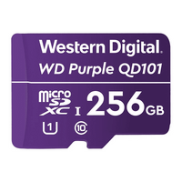 Western Digital WD Purple 256GB MicroSDXC Card 24/7 -25C to 85C Weather & Humidity Resistant for Surveillance IP Cameras mDVRs NVR Dash Cams Drones