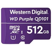 Western Digital WD Purple 512GB MicroSDXC Card 24/7 -25C to 85C Weather & Humidity Resistant for Surveillance IP Cameras mDVRs NVR Dash Cams Drones