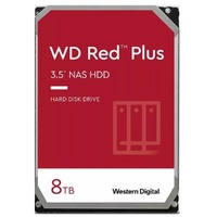 Western Digital WD Red Plus 8TB 3.5' NAS HDD SATA WD80EFPX  215MB/s  5640 RPM  256MB Cache  3-Year Limited Warranty