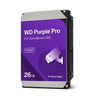 Western Digital WD Purple Pro 26TB 3.5' Surveillance HDD 7200RPM 512MB SATA 287MB/s 7200 RPM 512MB 5yrs warranty