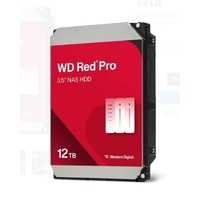 Western Digital WD Red Pro 12TB 3.5' NAS HDD SATA3 7200RPM 256MB Cache 24x7 300TBW ~24-bays NASware 3.0 CMR Tech 5yrs wty (replacement of WD121KFBX)
