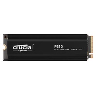 Crucial P310 2TB Gen4 2280 NVMe SSD w Heatsink 7100/6000 MB/s R/W 440TBW 1000K/1200K IOPS 1.5M hrs MTTF Full-Drive Encryption M.2 PCIe4 5yrs
