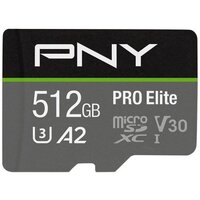 PNY P-SDUX512U3100PRO-GE  Micro SD Pro Elite U3/A2/V30 512GB (AMZ)