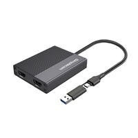 Simplecom DA369 USB 3.0 or USB-C to Dual 4K HDMI 2.0 Display Adapter for 2x 4K@60Hz Extended Screens
