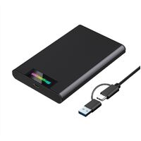 Simplecom SE239 Tool-free 2.5' SATA HDD SSD to USB-C Enclosure with RGB Lights USB 3.2 Gen 2