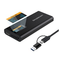 Simplecom SE530 NVMe / SATA M.2 SSD to USB-C Enclosure with SMART LED Screen USB 3.2 Gen 2 10Gbps