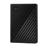 Western Digital My Passport 5TB USB 3.0 2.5' Portable External Hard Drive - 256-bit AES Encryption Slim Light Durable Shock Proof Black Plug & Play