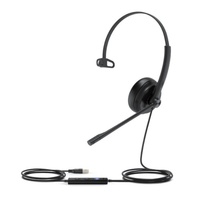 Yealink UH34SE Teams Certified Wideband Noise Cancelling Headset, USB and 3.5mm Jack, Controller with Teams Button, Mono, Ultra Lightweight Design