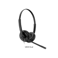 Yealink UH34 Dual Teams USB Headset, Lightweight, All Day Wearing Comfort, Ear Wideband Noise Cancelling Microphone, Leather Ear Cushions, USB-A