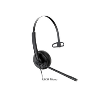 Yealink UH34 Mono Teams USB Headset, Lightweight, All Day Wearing Comfort, Ear Wideband Noise Cancelling Microphone, Leather Ear Cushions, USB-A
