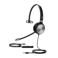 Yealink UH36 Mono USB Wired Headset, Noise Cancelling Headset, USB-C/3.5mm Connections, UC Designed, Simple Call Management, HD Voice,  LED