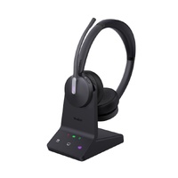 Yealink WH64 Hybrid Dual with Charging Stand Teams DECT Wireless Headset, DECT & Bluetooth 3-Mic Noise Cancellation, DECT Dongle USB-A WDD60