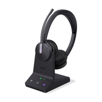 Yealink WH64 Mono Teams DECT Wireless Headset, DECT & Bluetooth Hybrid Wireless Technology, 3-Mic Noise Cancellation, Charging Stands , RMA ONLY