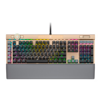 Corsair K100 RGB, Optical Switch, AXON 44-Zone RGB, PBT Double-Shot Keycaps, Gold,  Mechanical Gaming Keyboard