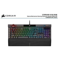 Corsair K100 RGB, Cherry Corsair OPX Switch, AXON 44-Zone RGB, PBT Double-Shot Keycaps, Black,  Mechanical Gaming Keyboard