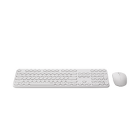 RAPOO X260S Wireless Optical Mouse & Keyboard Black - 2.4G Connection, 10M Range, Spill-Resistant, Retro Style Round Key Cap, 1000DPI - White