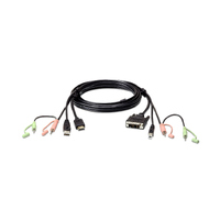 Aten KVM Cable 1.8m with HDMI, USB & Audio to DVI-D (Single Link), USB & Audio