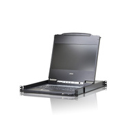 Aten Rackmount Single Rail LCD Console VGA,HDMI,DVI & VGA w/ 17.3' LCD Display, 1x Custom KVM Cable Included, 1920x1080@60hz Display, LED Illumination