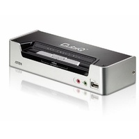 Aten Desktop KVMP Switch 2 Port Single Display HDMI w/ Dolby HD audio, 2x Custom KVM Cables Included, 2x USB Port, Selection Via Front Panel