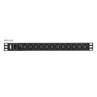 Aten 12-Port 10A Power Distriubiton Unit - Basic PDU, 1U Rackmount Design 12x C13 AC Outputs, Overload protection (PE0112G)