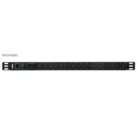 Aten 0U Basic PDU with Surge Protection, 16x IEC Sockets, 10A Max, 100-240VAC, 50-60HZ, Overcurrent protection, Aluminum material
