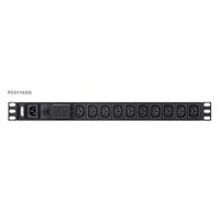 Aten 1U Basic PDU 10x Outlets with Surge Protection,18 x IEC C13, 10A Max, 100-240VAC, 50-60 Hz,  Overcurrent protection, Aluminum material